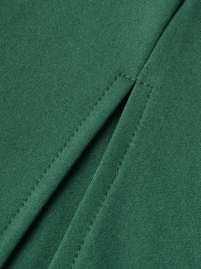 Dark green backless lace dress Long-sleeved tailored waist-to-hip mid-length skirt Sexy dress with dinner party vibe