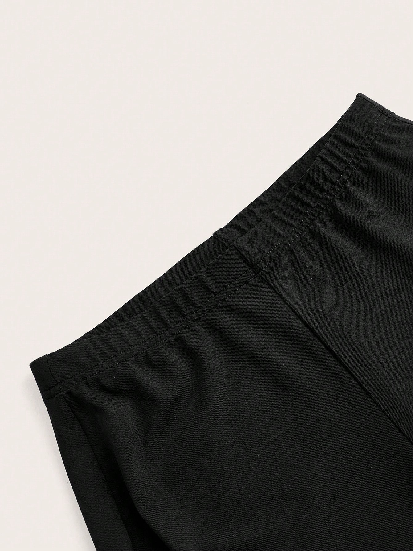 Women's Black High-Waisted Flare Pants with Mesh Panel Detailing-Aegean-sea