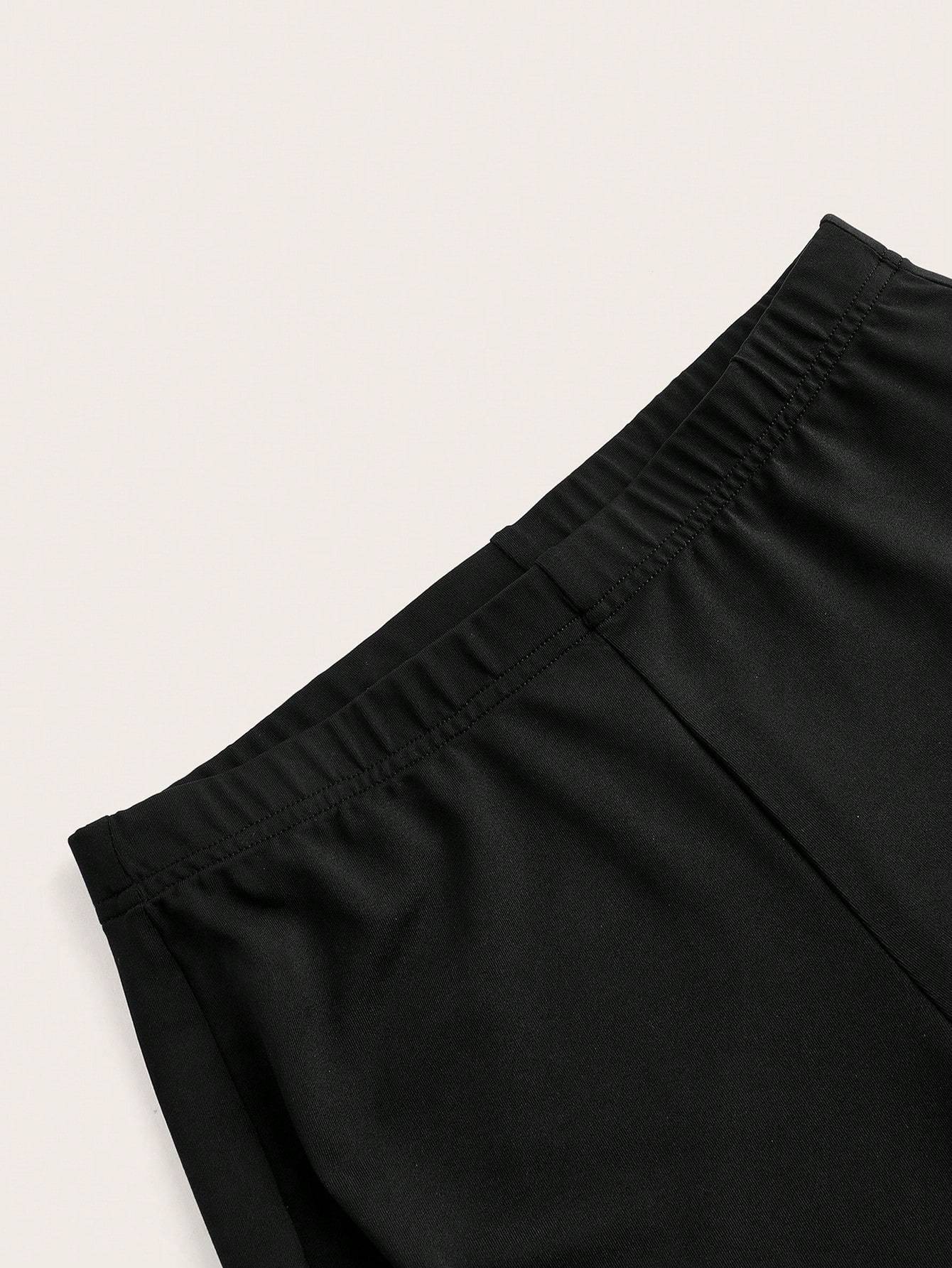 Women's Black High-Waisted Flare Pants with Mesh Panel Detailing-Aegean-sea