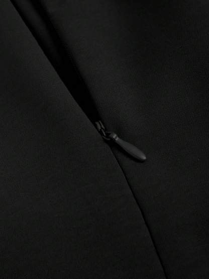 Women's Black V-Neck Belted Wide Leg Jumpsuit-Aegean-sea