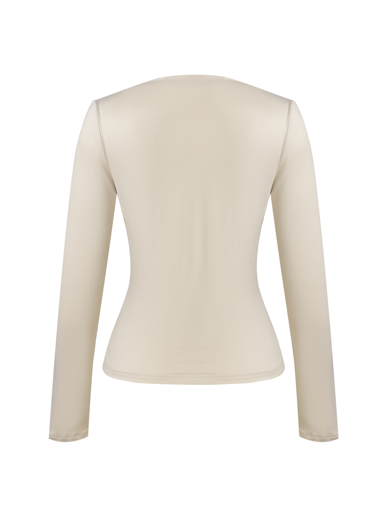 Hollow-out tops with metal buttons, long sleeves waist tight underclothes-Aegean-sea