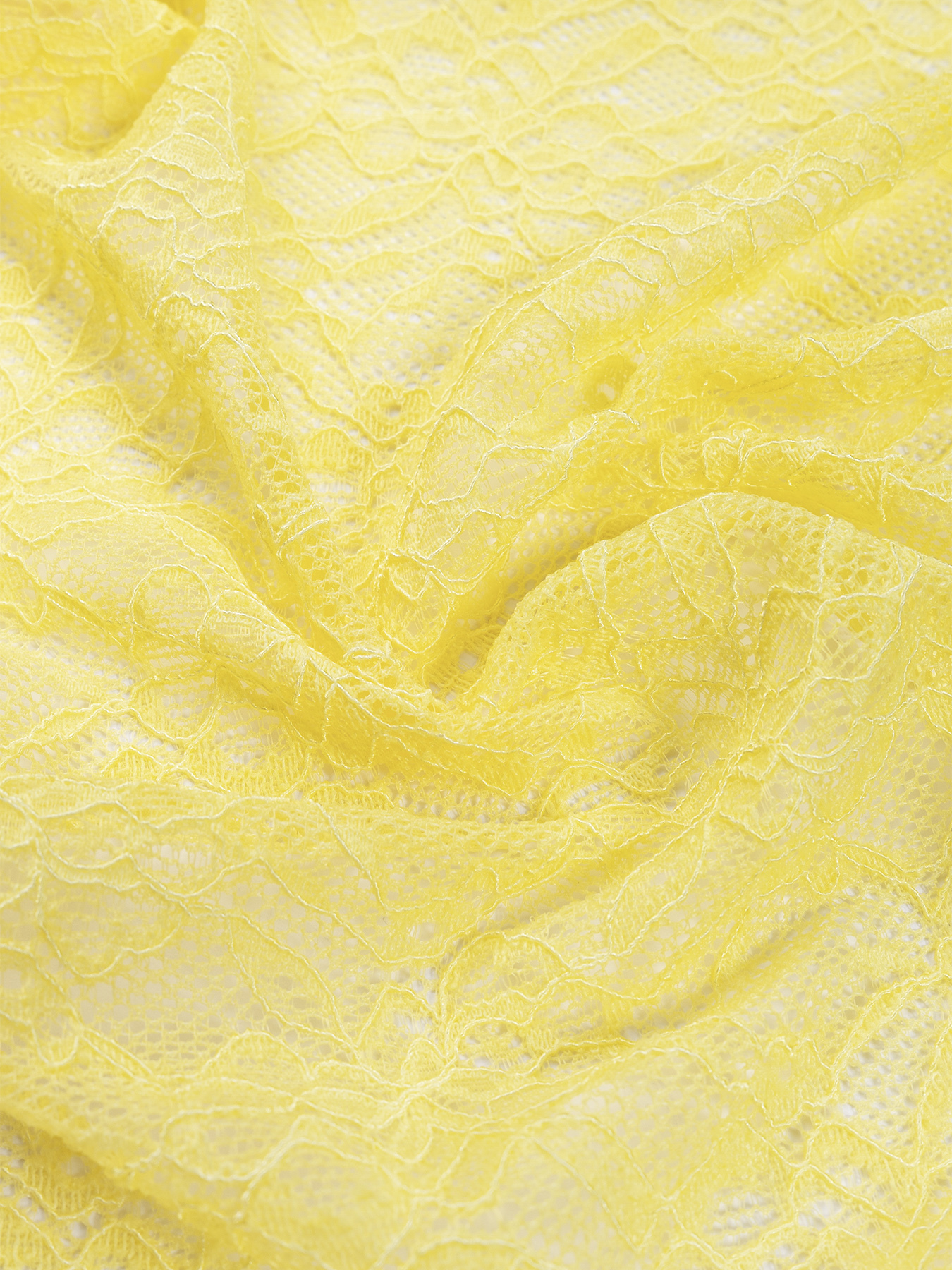 Woman's Light Yellow Lace Cami Top & Sheer Lace High-Waist Maxi Skirt Set