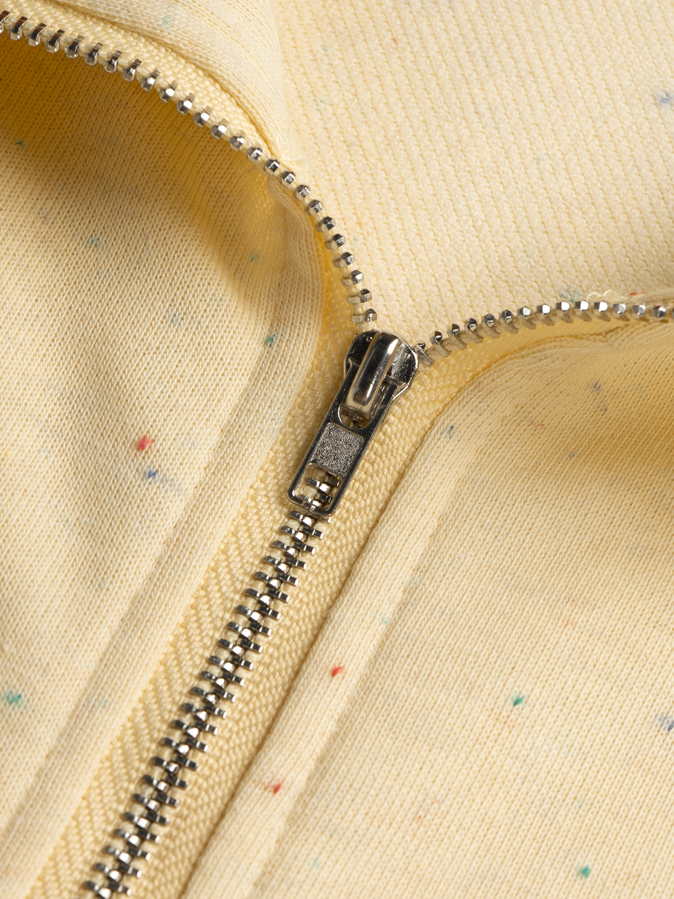 Lazy Style Speckled Half-Zip Polo Neck Sweatshirt : Oversized Drop Shoulder Long-Sleeve Top