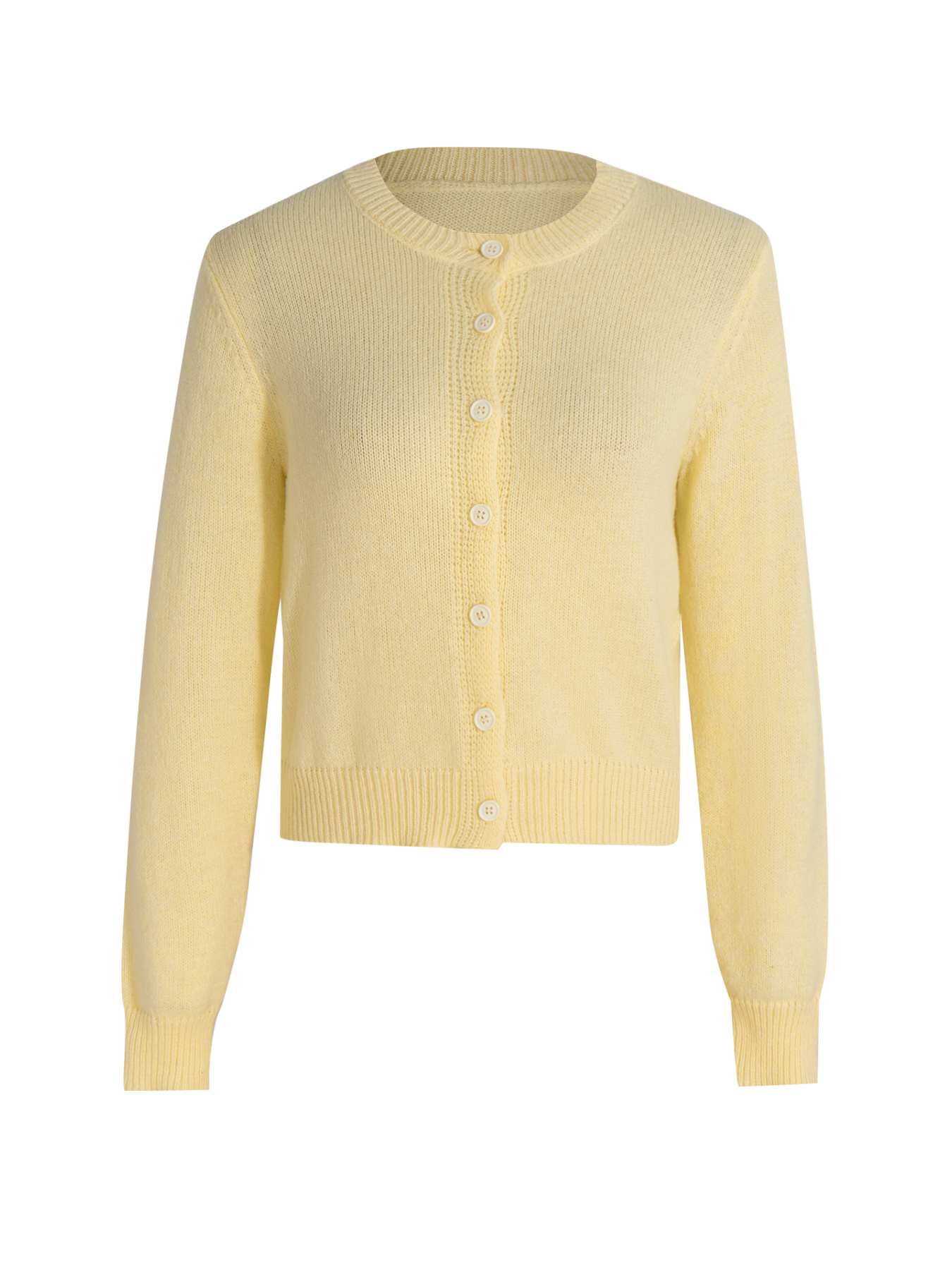 Stylish Cropped Knit Cardigan - Button-Front Casual Women's Top-Aegean-sea