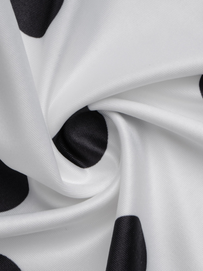 Dotted lace V-neck short-sleeved fishtail dress, party body wrap mid-length skirt