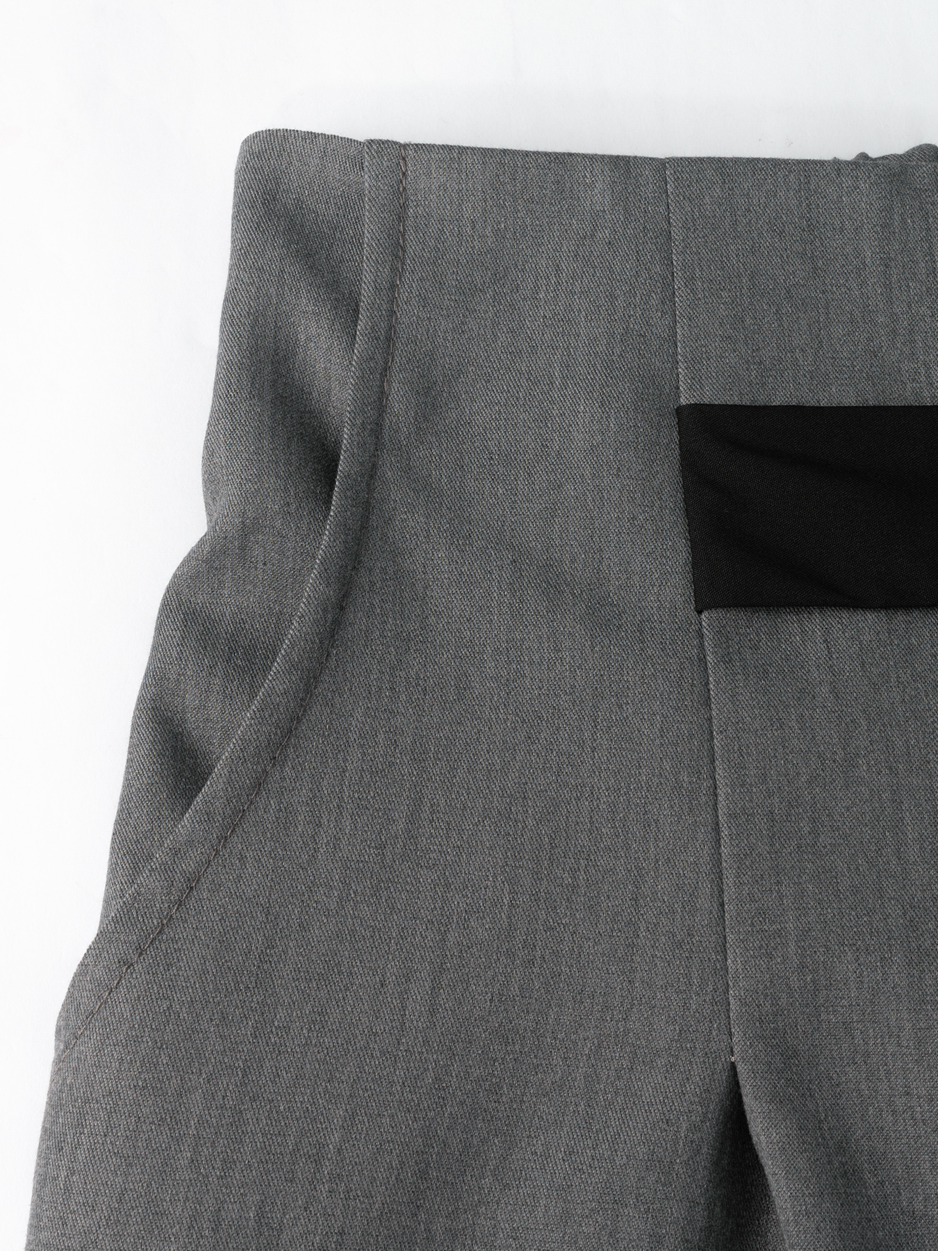 Woman's Gray Wide-Leg Pants with Black Sash Detail-Aegean-sea