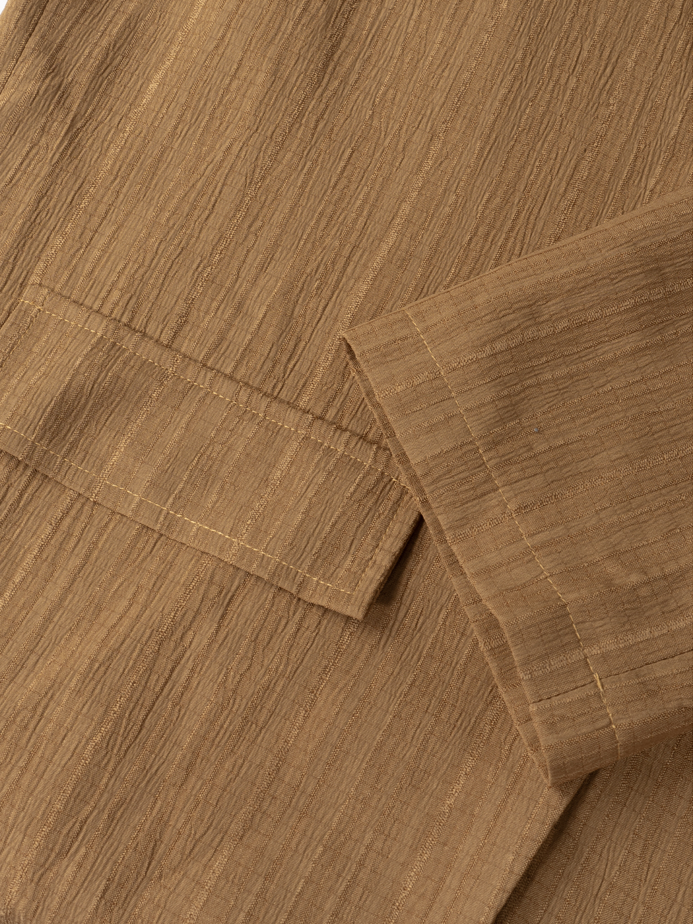 Woman's Camel Vertical Stripe Blazer & Wide-Leg Pants Set | Loose Casual Office Two-Piece