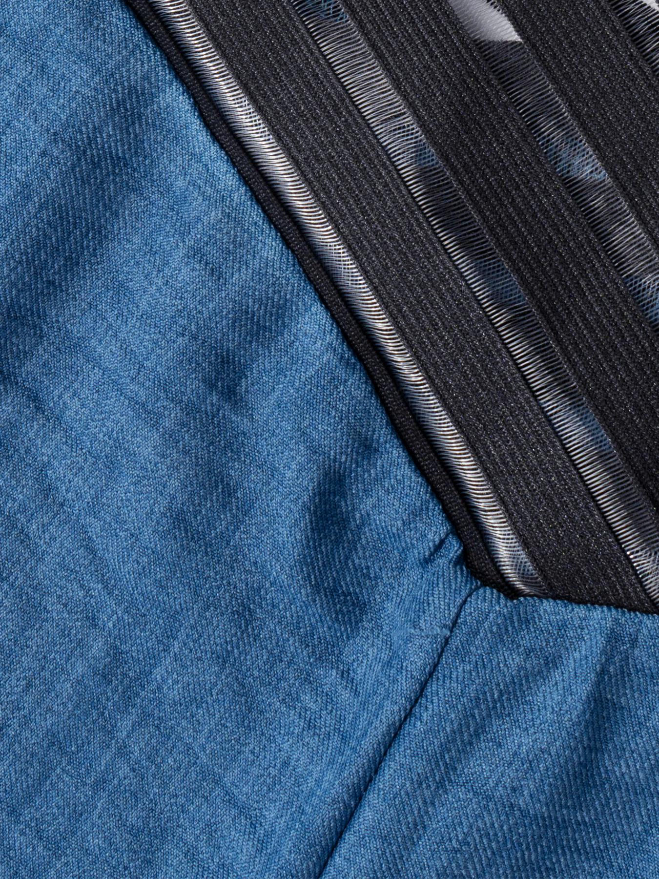 Women's Blue Wide-Leg Pants with Crisscross Waist Detail-Aegean-sea