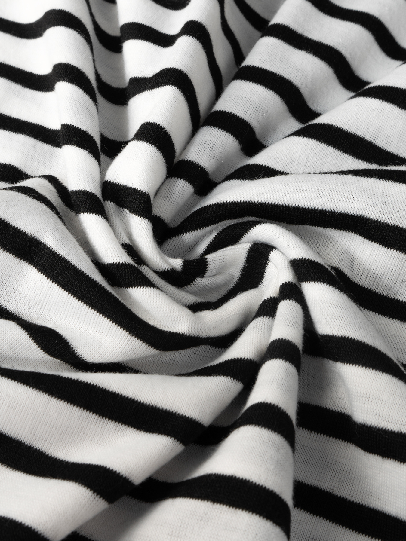 Camiseta de manga larga con cordón de cuello alto a rayas para mujer-Aegean-sea