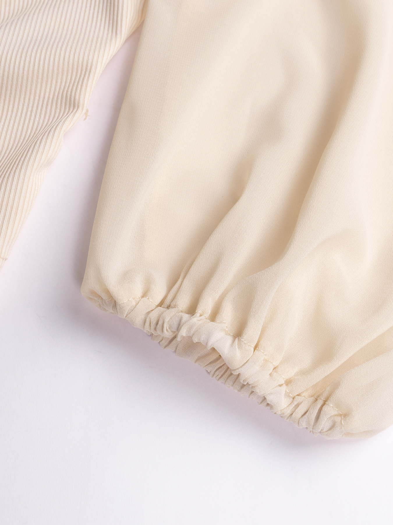 Cuello cuadrado de cordón trenzado Ruched Manopla Corte superior-Aegean-sea