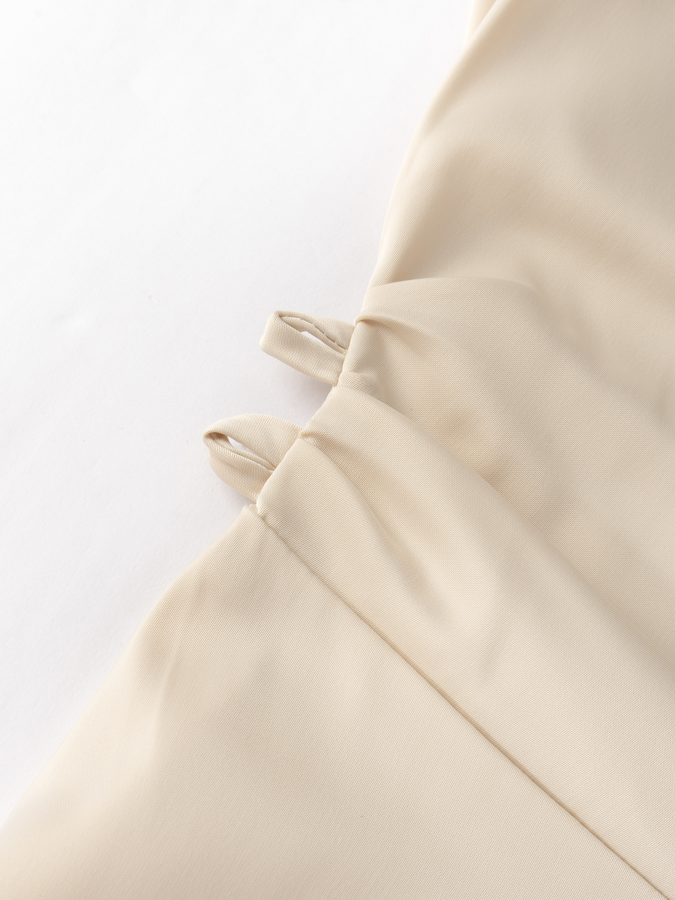 Light Beige Satin Cowl Neck Maxi Dress with Bell Sleeves and Drawstring Waist-Aegean-sea