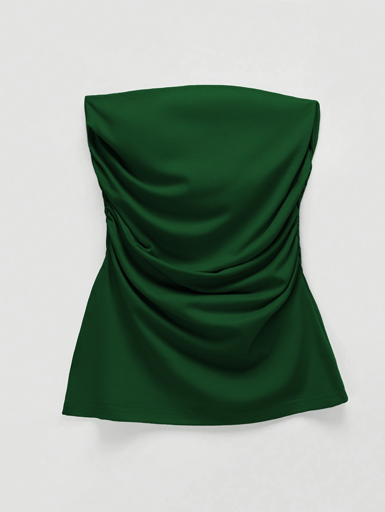 Y2K Draped Strapless Top-Aegean-sea