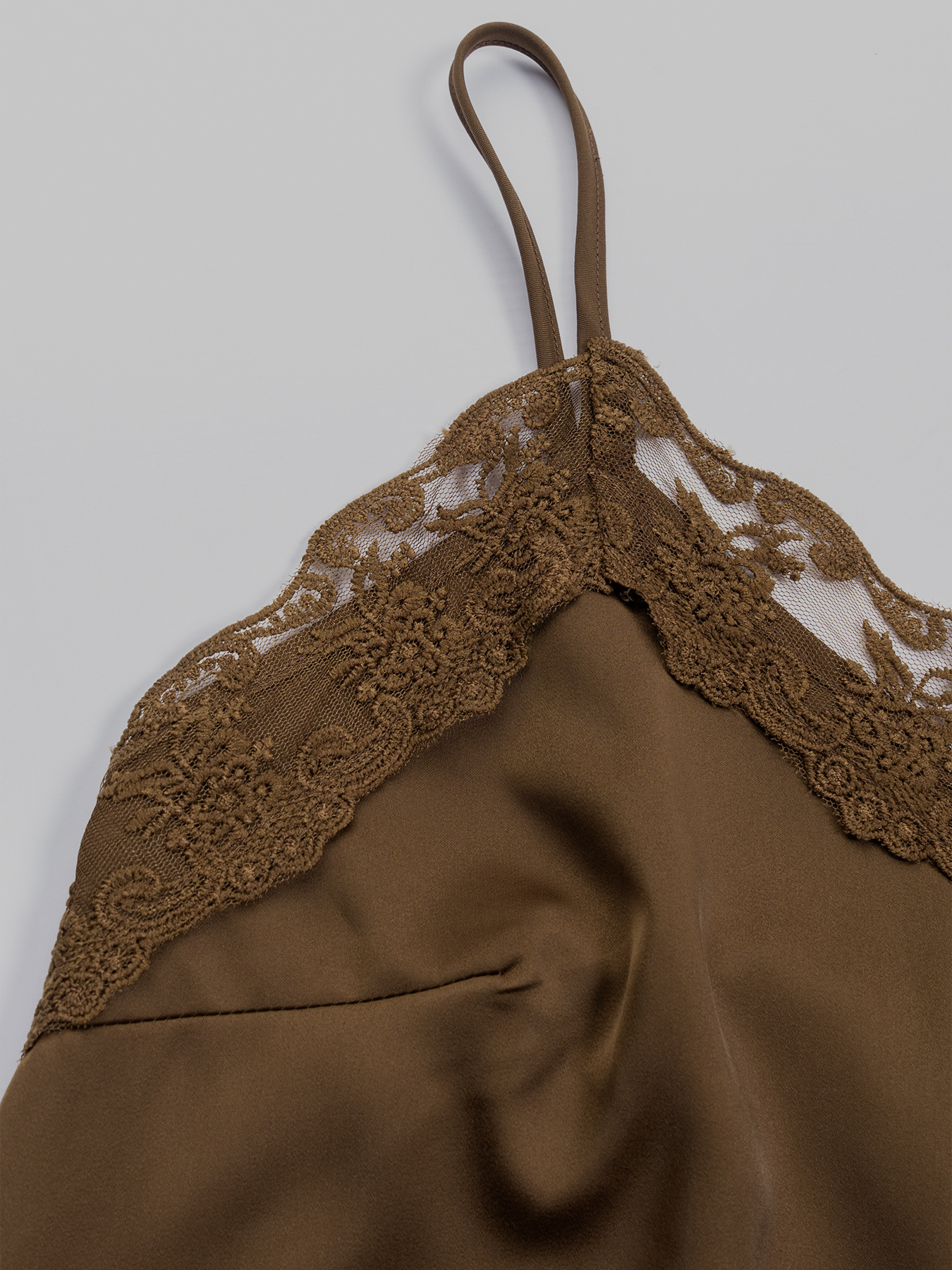 2026 Spring/Summer New Style Elegant Satin Lace Splicing Asymmetric Camisole Top