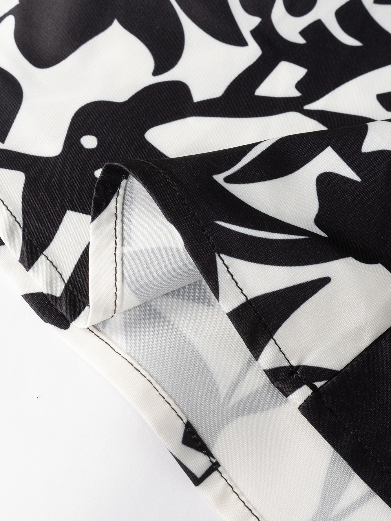 Women's Black and White Floral Print Belted Kimono-Style Blouse-Aegean-sea