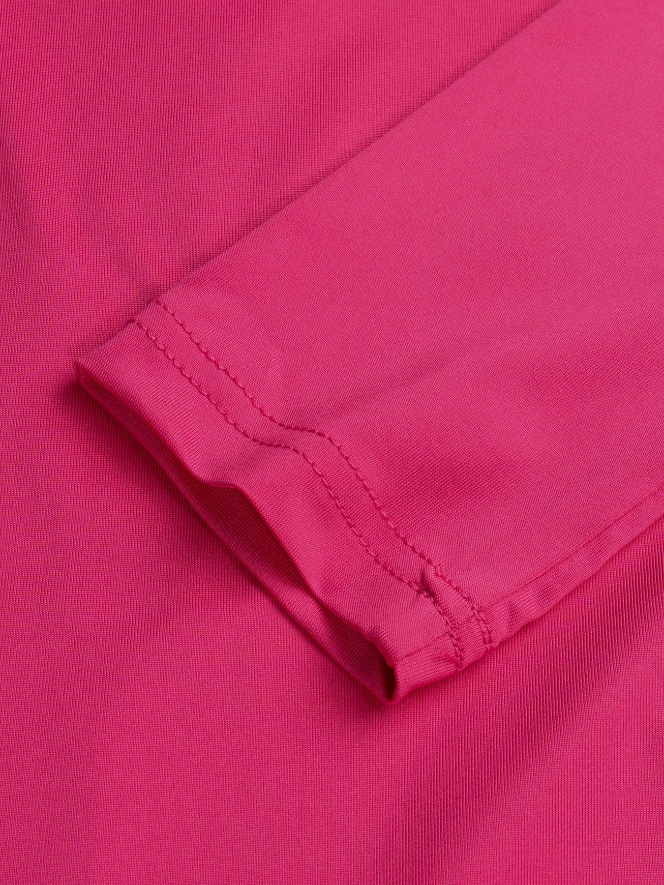 Women's Pink Turtleneck Long Sleeve Ruched Crop Top-Aegean-sea