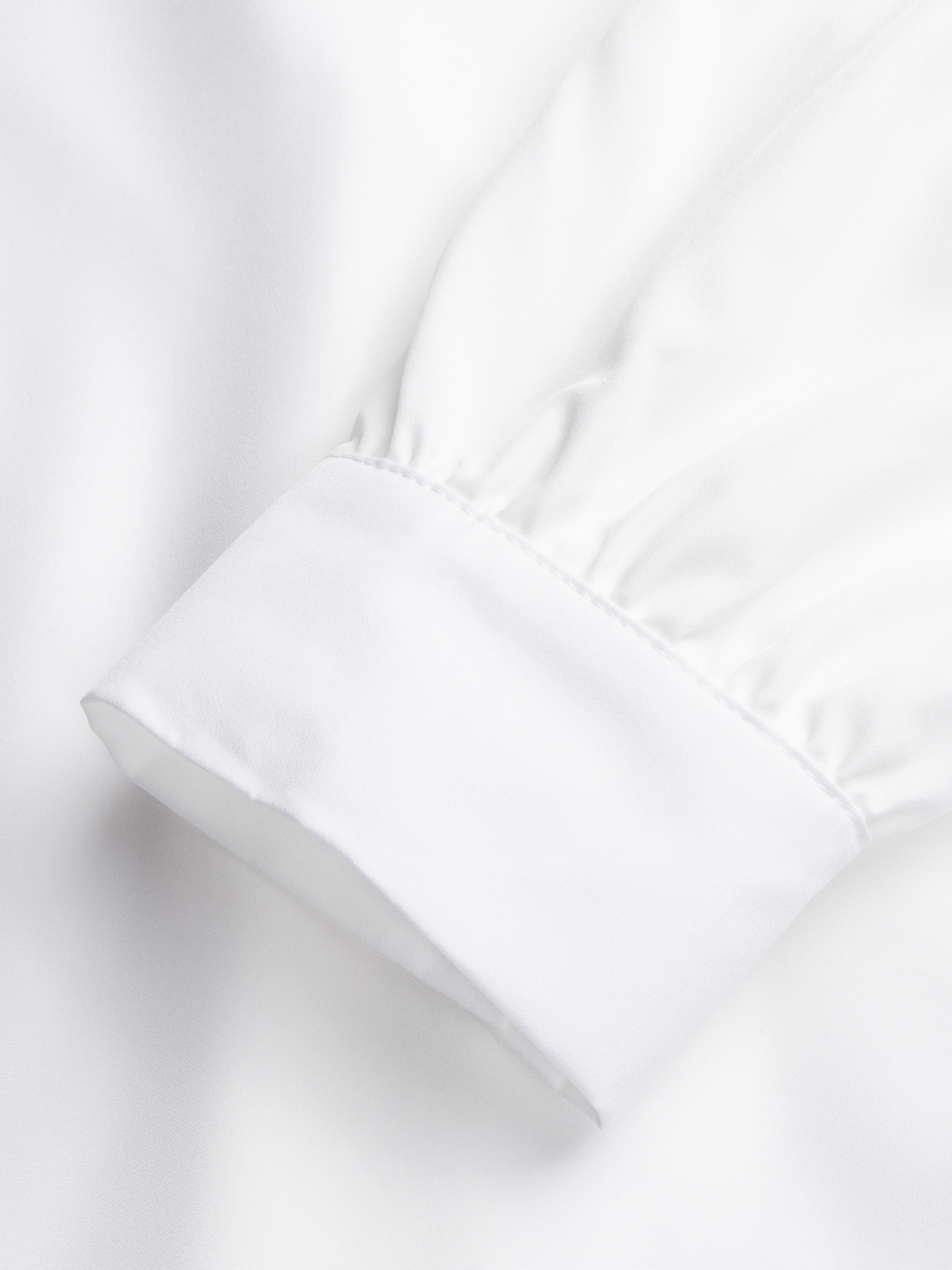 Women's White Blouse with Statement Buttons and Lantern Sleeves-Aegean-sea