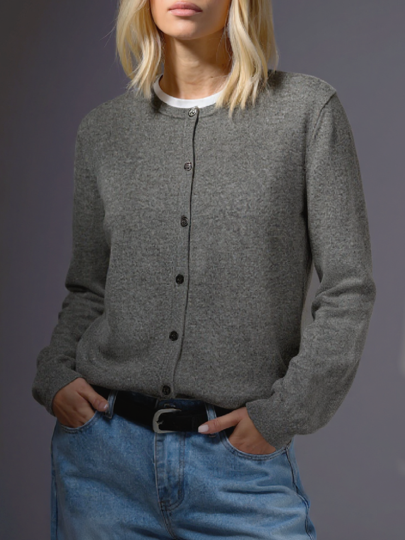 Women's V-Neck Button-Front Knit Cardigan - Soft Casual Daily Wear Top-Aegean-sea