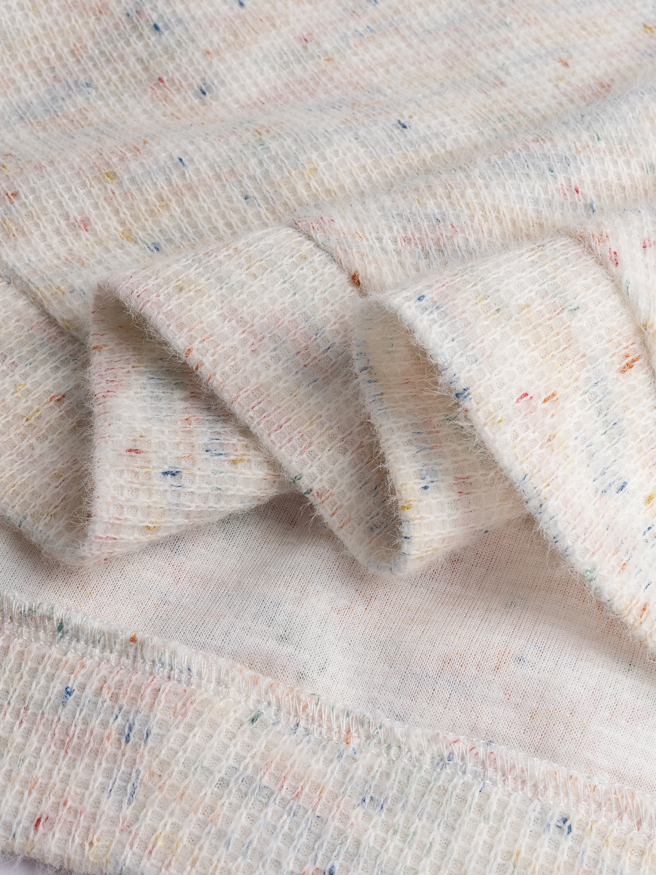 Cárdigan de punto moteado de frente abierta para mujer con mangas batwing-Aegean-sea