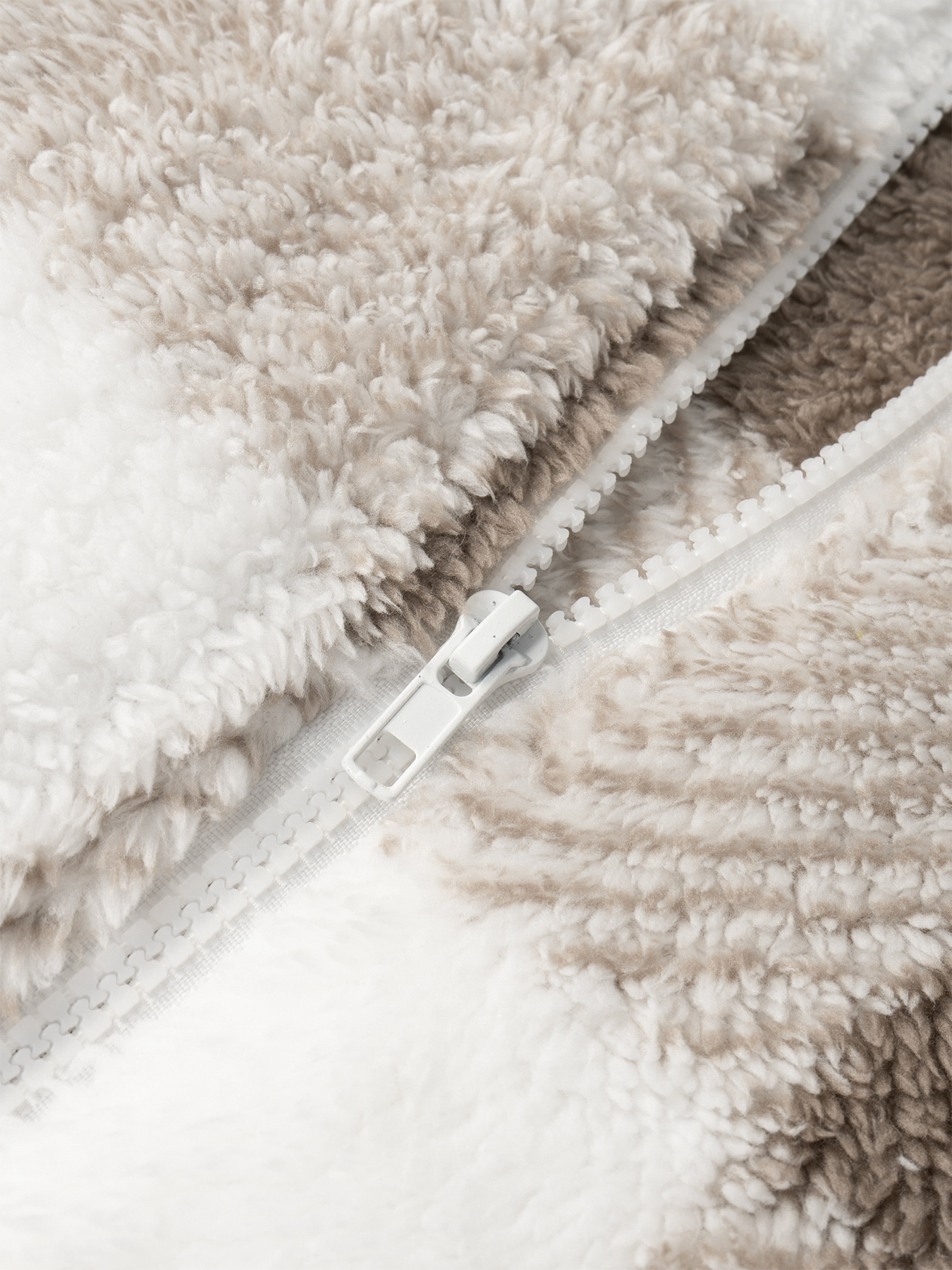 Women's Plaid Fuzzy Hooded Zip-Up Coat-Aegean-sea