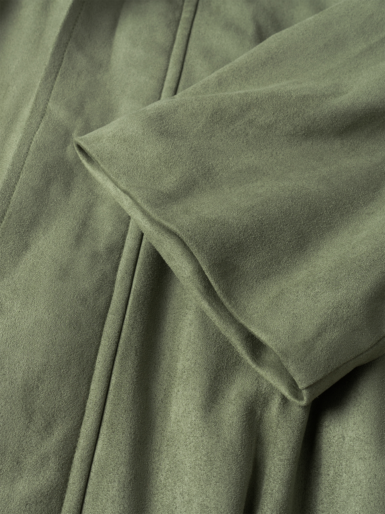 Black and green contrasting reversal suede shirt Loose long-sleeved jacket jacket jacket