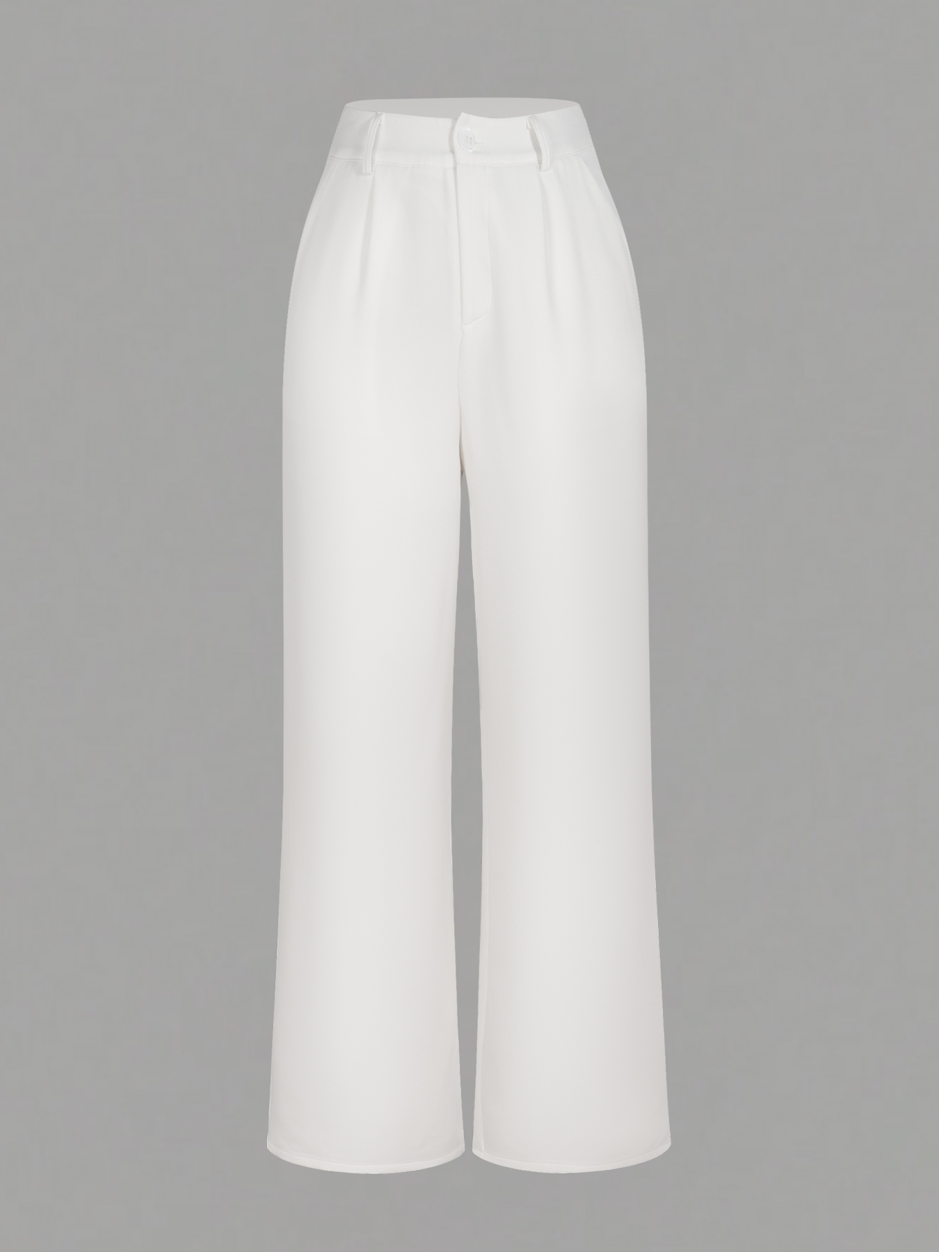 Pantalones blancos con piernas anchas y cintura alta, estilo elegante de mujer-Aegean-sea