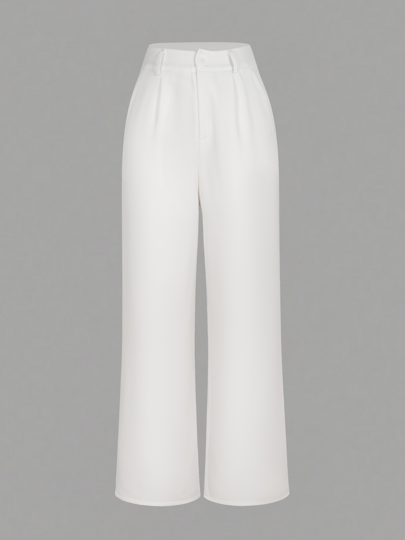 Pantalones blancos con piernas anchas y cintura alta, estilo elegante de mujer-Aegean-sea