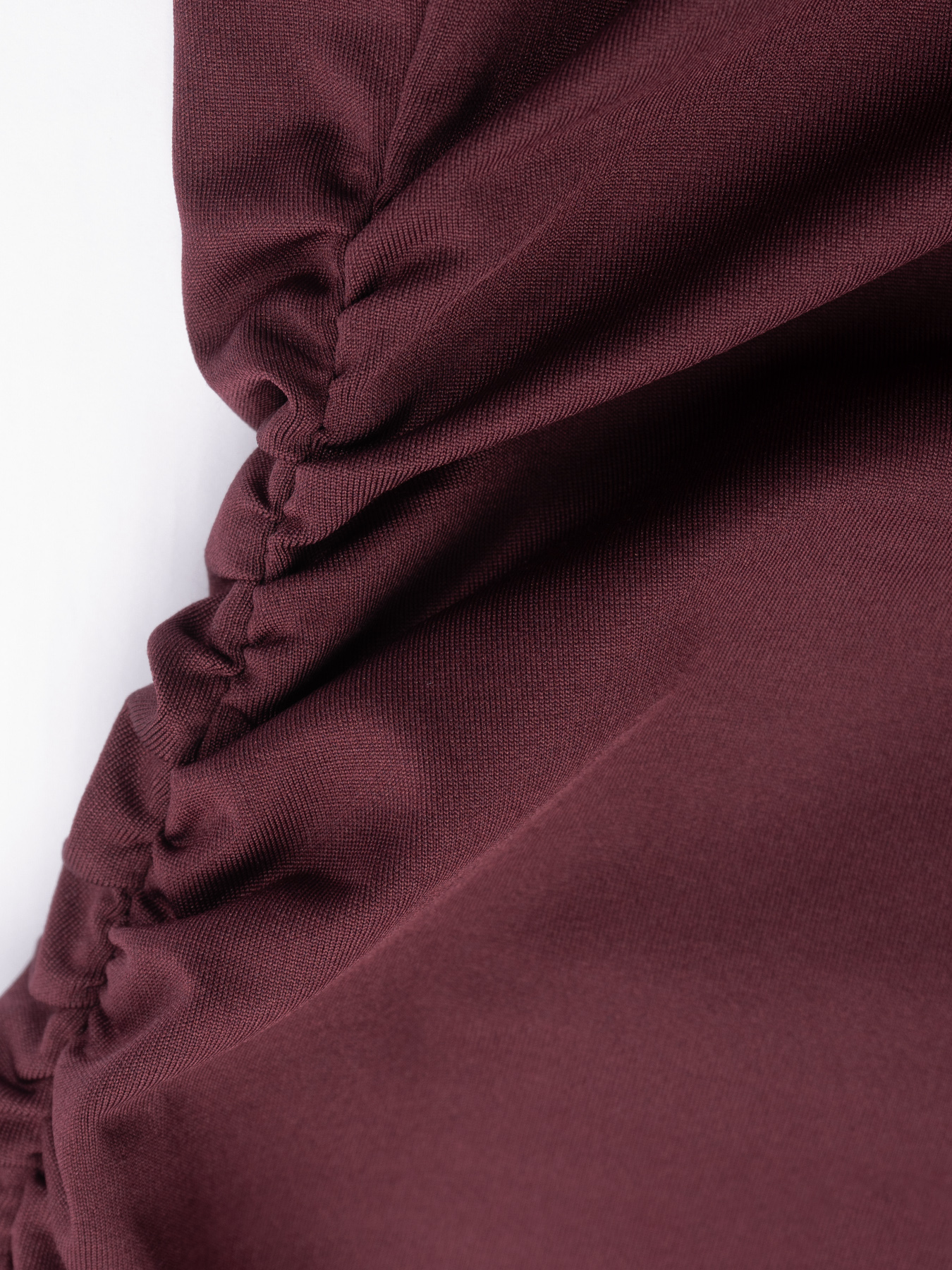 Women's Burgundy Long-Sleeve Off-the-Shoulder Back Lace Cutout Bow-Accent Fitted Blouse