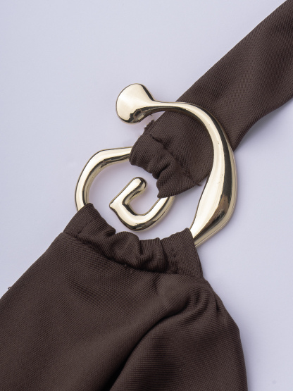 Women's Halter Neck Cowl Front Crop Top & High Waist Maxi Skirt Two Piece Set for Vacation