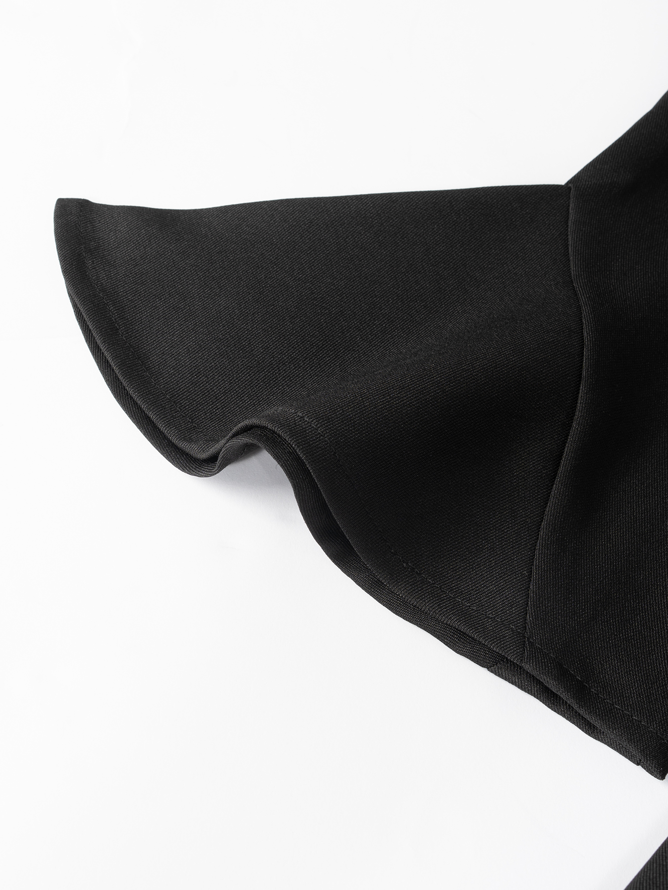 Black Deep V-neck suit jacket, puffed sleeve flared sleeve waist short cardigan-Aegean-sea