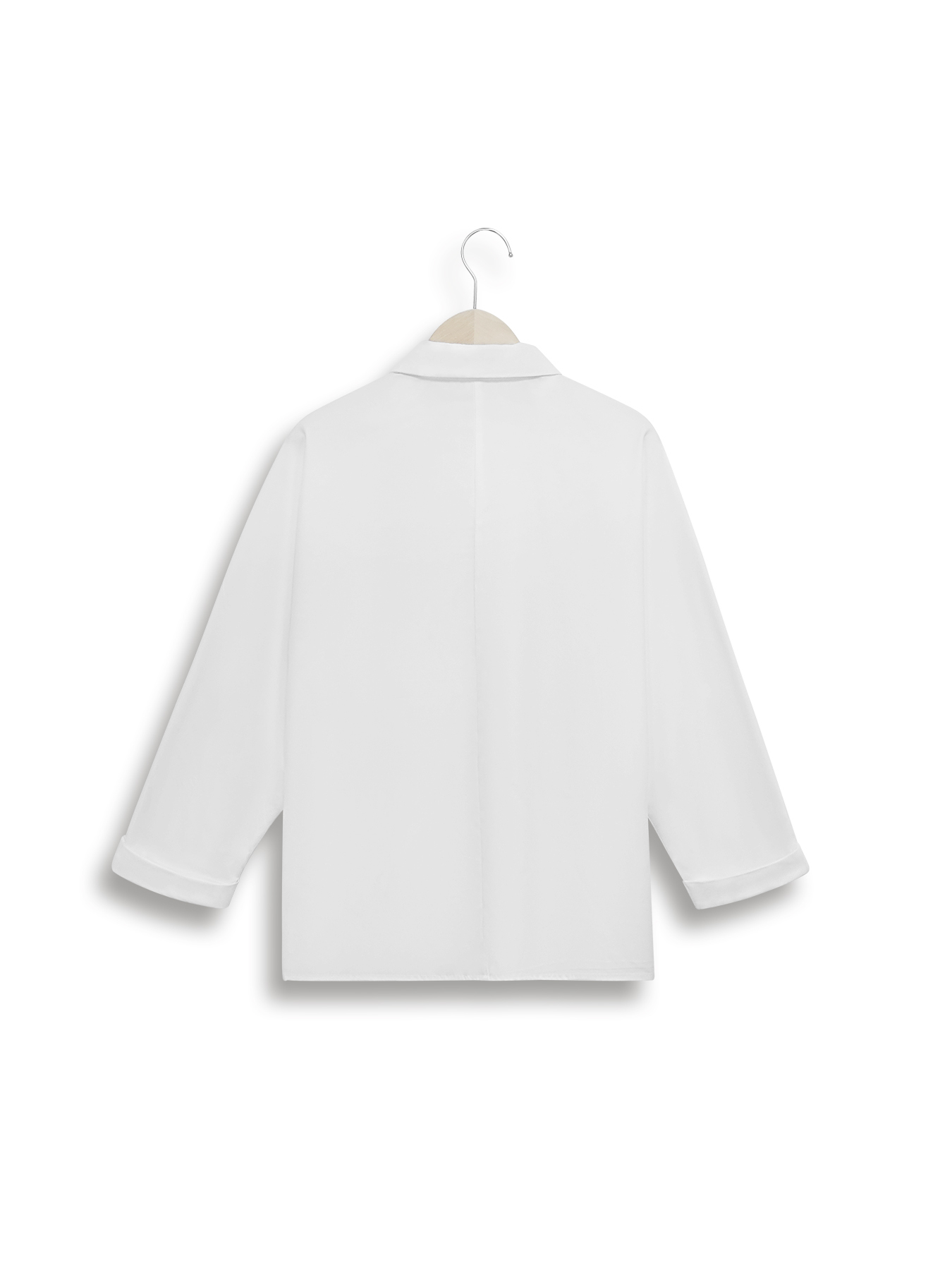 Woman's Collared Button-up Shirt with Striped & Square Patch Detail-Aegean-sea