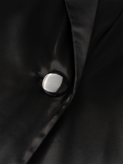 Vestido de satén de mujer con un solo botón en la cintura-Aegean-sea