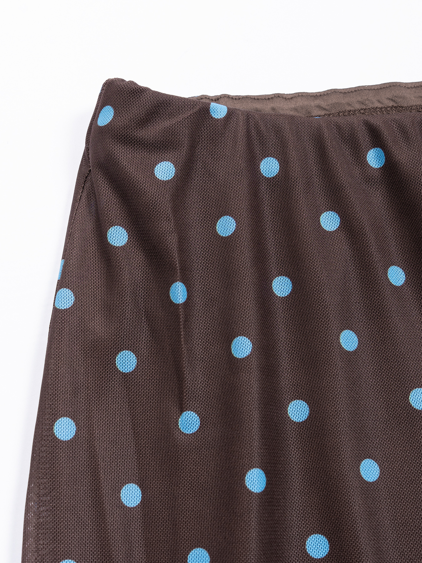 Brown-Wave Dot Perspective Pairing Half-length Skirt for Women High-Waisted Sleight-of-Way Popped Fish Tail Long Skirt