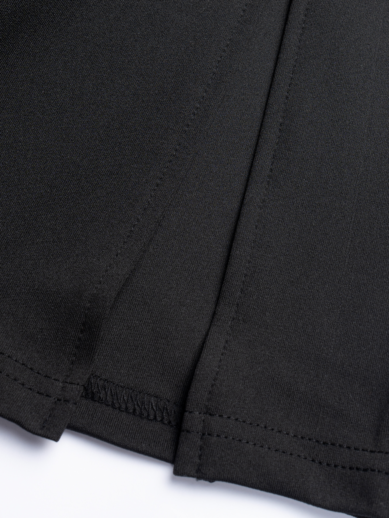 Falda media lápiz de mujer negra con corbata y lateral con ruchedura con abertura lateral-Aegean-sea