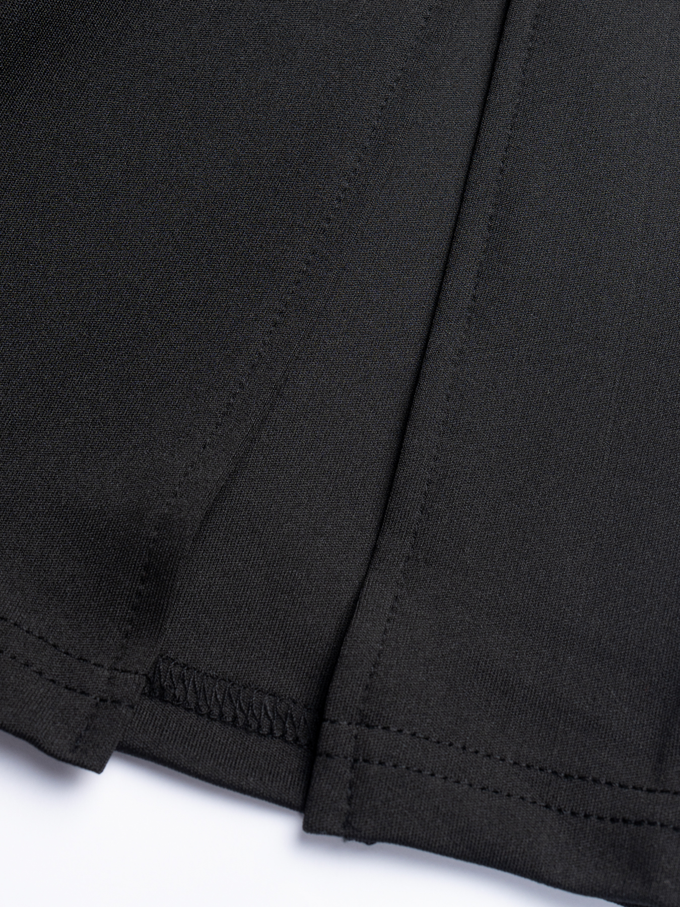 Falda media lápiz de mujer negra con corbata y lateral con ruchedura con abertura lateral-Aegean-sea