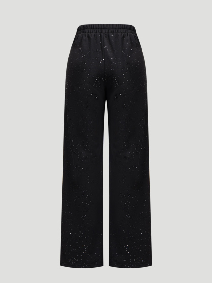 2026 Spring New Sequin Embellished Wide Leg Trousers