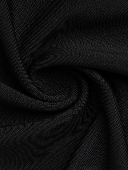 Black halter metal chain jumpsuit, hollow-out wide-leg pants