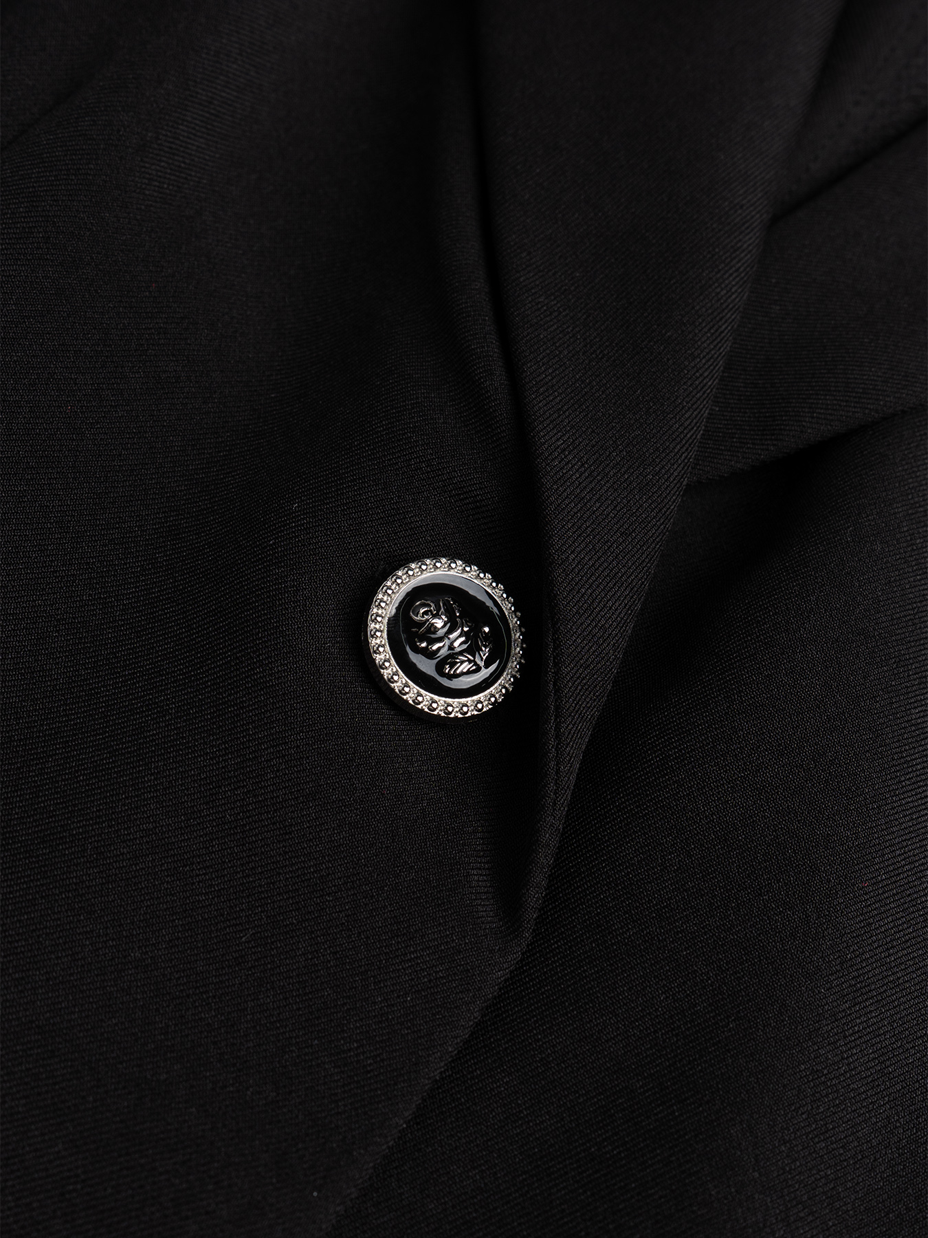 Black Single-Breasted Three-Button Blazer Dress