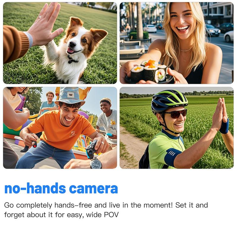 Mini Action Camera, 64GB Memory Card Included, 1080P Full HD Video Quality, Waterproof Design, Perfect for Sports & Daily Use, Wireless Vlog Camera