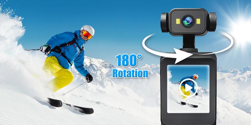 Mini Body Action Camera, 1080P HD & 8x Zoom ， Wide Angle Lens, Loop Recording Handheld Camcorder - The Perfect Christmas Gift to Capture Christmas Dinner, Party Fun and Warm Moments