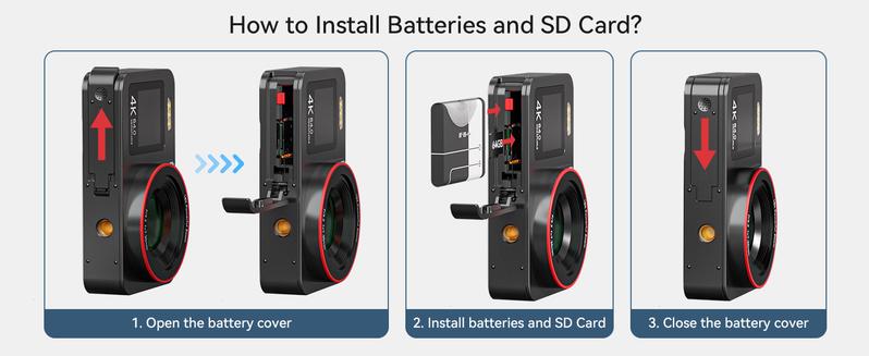 Deatti 4K Digital Camera, 1 Count 64MP Auto FocusDigital Camera, Compact & Portable Camerawith 64G Memory Card & Battery, Gifts forBoyfriend