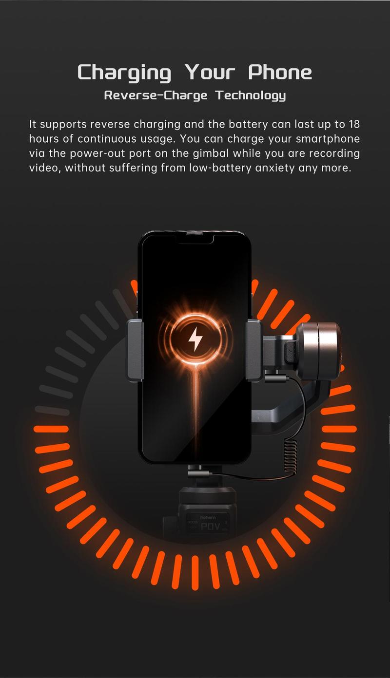 Hohem iSteady M6 Kit Gimbal Stabilizer for Smartphone, 3-Axis Phone Gimbal, AI Tracker w/CCT/RGB Fill Light, Phone Stabilizer for Video Recording,Suitable for Android & iPhone 17 series