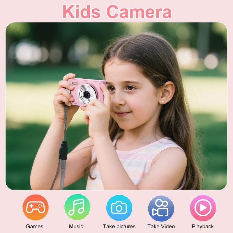 2.4 Inch Screen Digital Camera, Digital Video Camera with 32GB SD Card, Anti-shake Camera with Music Player for Birthday Gift