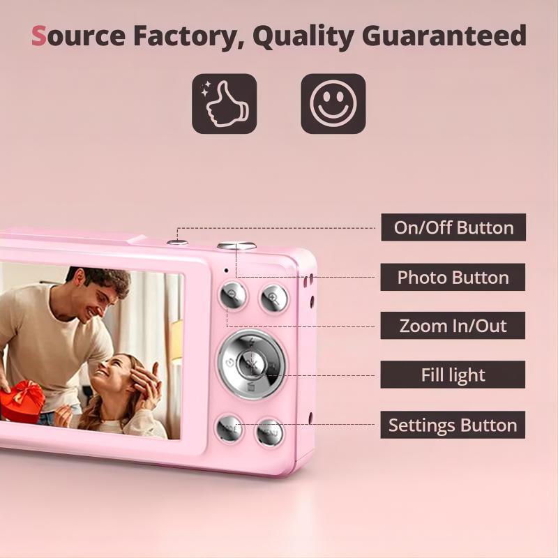 SDX Digital Camera, 1080P Camera for Kids, Portable CCD Camera Gift, Children's High-Definition Digital Video Camera for Cheap, Portable Toy for Boys and Girls Aged 3 to 10, 32GB TF Card, Rechargeable & Wireless, portable mini camera