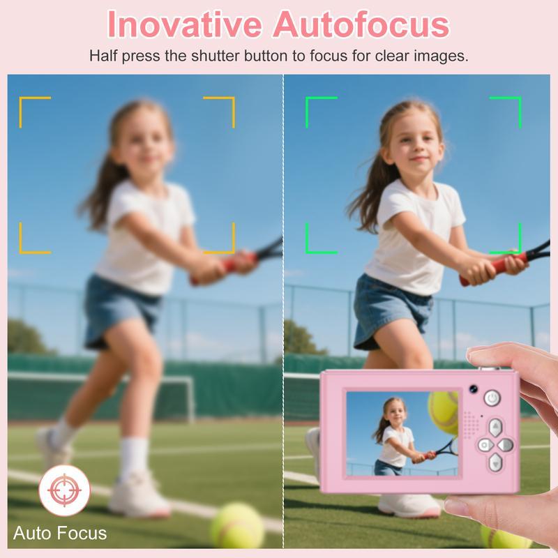 2.4 Inch Screen Digital Camera, Digital Video Camera with 32GB SD Card, Anti-shake Camera with Music Player for Birthday Gift