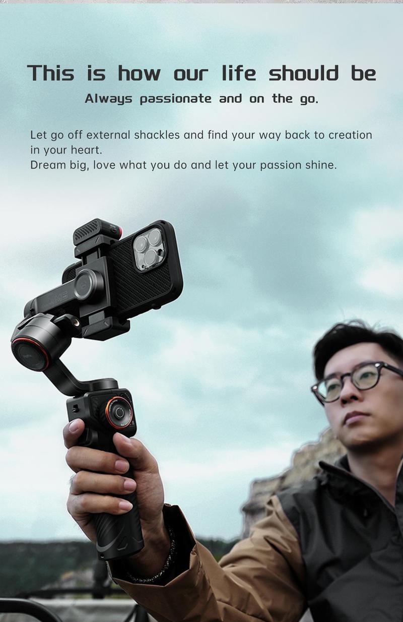 Hohem iSteady M6 Kit Gimbal Stabilizer for Smartphone, 3-Axis Phone Gimbal, AI Tracker w/CCT/RGB Fill Light, Phone Stabilizer for Video Recording,Suitable for Android & iPhone 17 series