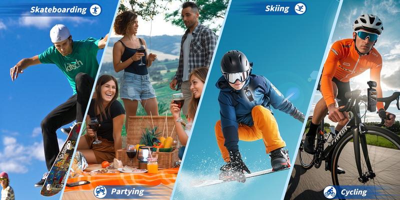 HD Vlog Body Camera,360° Rotation lens,6x Zoom, IR Night Vision & Motion Detection, Loop Recording ,Wireless Motion WiFi Wearable Camera, USB Rechargeable for Outdoor Sports Skiing Cycling Hiking,Pocket Camera with Back Clip, Recording Camera