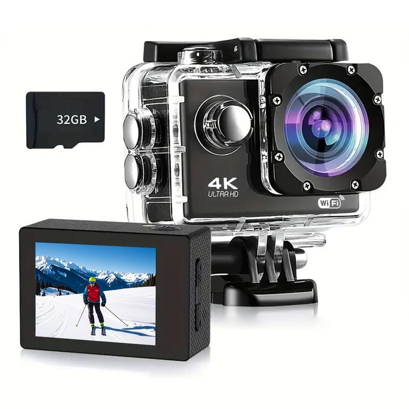 Wireless Action Camera with Ultra HD Video,12MP Photos, HDR, Daily Streaming,Stabilization,Vlogging Camera,Good Choice for Outdoorfun and Gift-giving