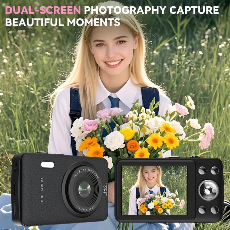 SDX Digital Camera, 1080P Camera for Kids, Portable CCD Camera Gift, Children's High-Definition Digital Video Camera for Cheap, Portable Toy for Boys and Girls Aged 3 to 10, 32GB TF Card, Rechargeable & Wireless, portable mini camera
