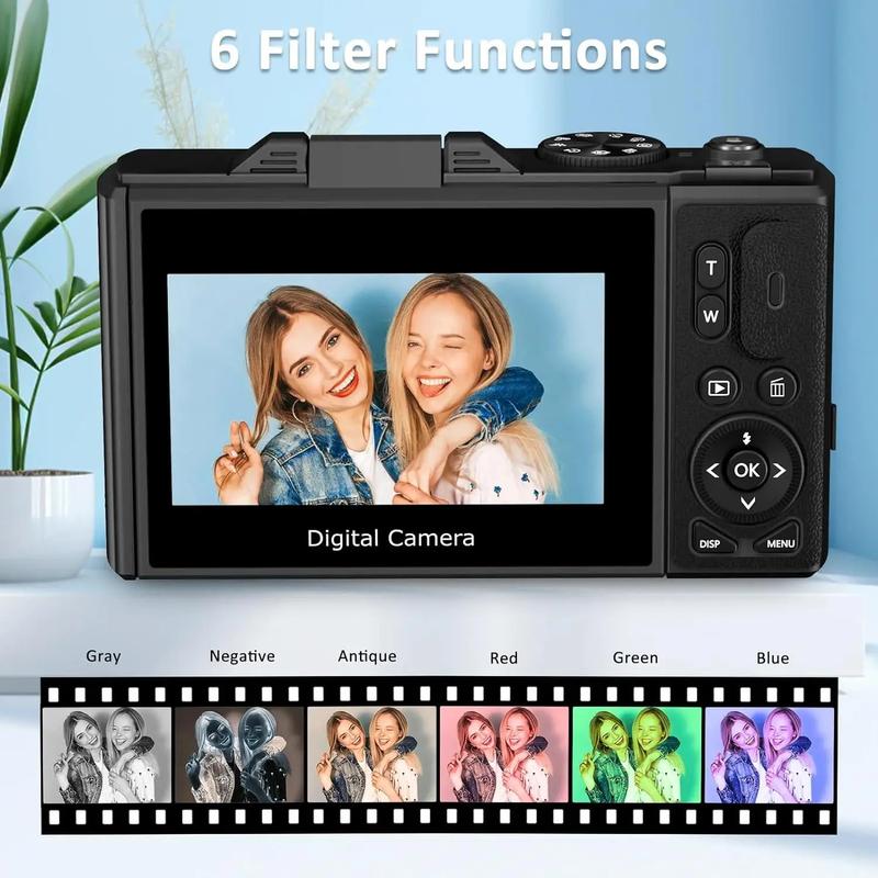 64MP 18X Digital Zoom 4K Camera for Photography Video Vlogging Camcorder for YouTube Blog 3'' Flip Screen Selfie Webcam Cameras portable camcorder digital camera photography