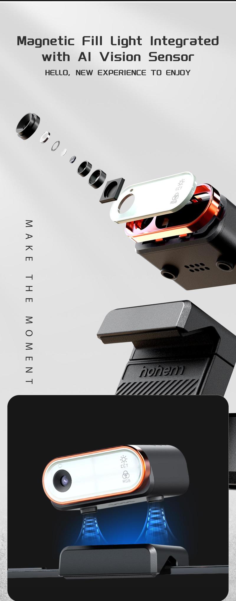 Hohem iSteady M6 Kit Gimbal Stabilizer for Smartphone, 3-Axis Phone Gimbal, AI Tracker w/CCT/RGB Fill Light, Phone Stabilizer for Video Recording,Suitable for Android & iPhone 17 series